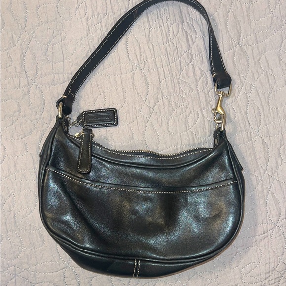 RARE Coach 7593 Black Hobo Shoulder Bag mini - Picture 2 of 9